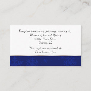 Cartão De Informações Chic Blue Jeweled Snowflake Enclosure Card