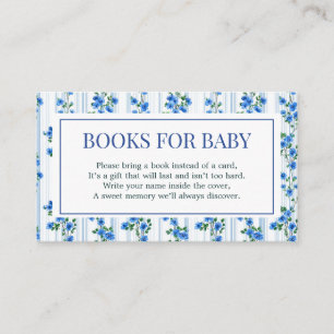 Cartão De Informações Chic Boho Azul Menino Flor Silvestre Chuveiro de B