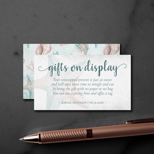 Cartão De Informações Chic costal | Visor de Presente para o Starfish Co (Criador carregado)