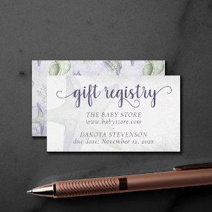 Cartão De Informações Chic Costeiro   Registro Náutico Roxo e Verde