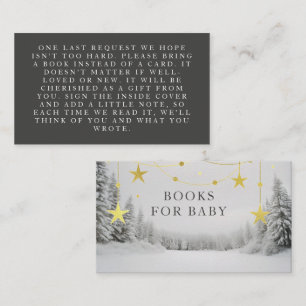 Cartão De Informações Chic de Inverno Mágico Cinza Dourado Chá de Bebê
