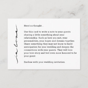 Cartão De Informações Chic Hand Lettered "In Love" Enclosure Card