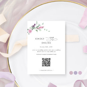 Cartão De Informações Chic Joyful Pastel Floral RSVP Online, Código QR