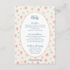 Cartão De Informações Chic Little Pink Floral Detail Placa