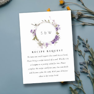 Cartão De Informações Chic Meadow Lilac Floral Wreath Request