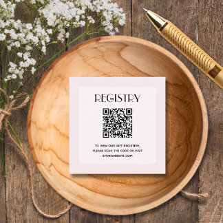 Cartão De Informações Chic Pink Girl Baby Shower Registry QR Code