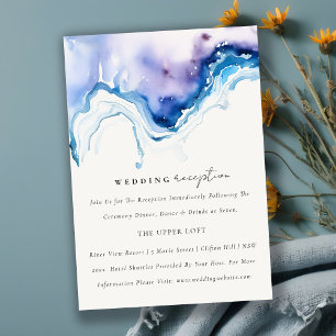 Cartão De Informações Chic Recepção de Casamento Minimalista à Beira-Mar