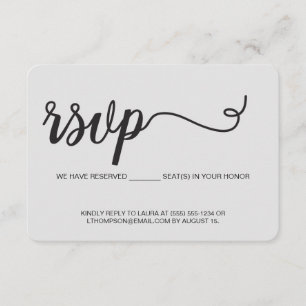 Cartão De Informações Chic Reservamos assentos para você Template