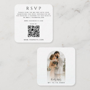 Cartão De Informações Chic RSVP de Casamento Online de Foto em Forma de