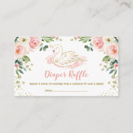 Cartão De Informações Chic Swan Princess Blush Dourada Fralda Floral Raf