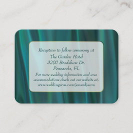 Cartão De Informações Chic Teal Satin Wedding Enclosure Card