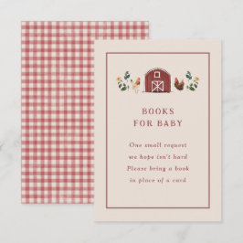 Cartão De Informações Chickens Barn Charming Farm Baby Shower Books