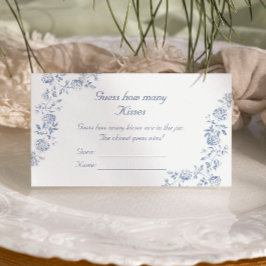 Cartão De Informações Chinoiserie Blue Floral Advia Quantos Beijos