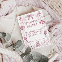 Chinoiserie Floral Chá de fraldas Rosa Raffle