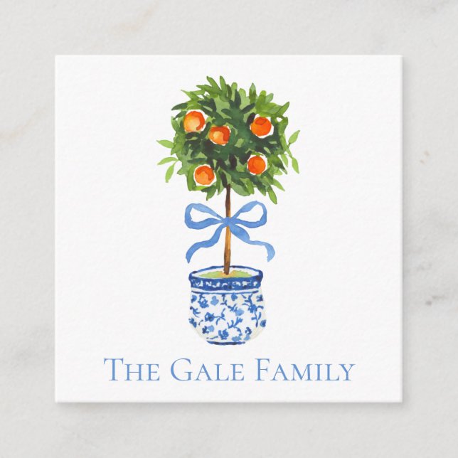 Cartão De Informações Chinoiserie Orange Topiary, Ginger Jar Personaliza (Frente)