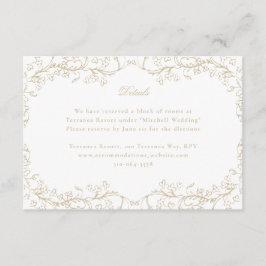 Cartão De Informações Chinoiserie Romântica Antiga Noiva Francesa Dourad