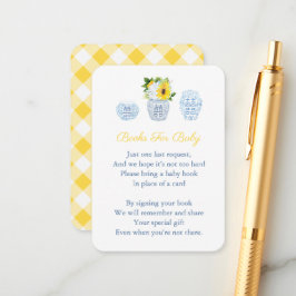 Cartão De Informações Chinoiserie Sunflower Livros Para Bebê Chá