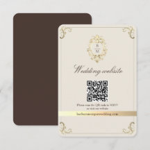 Chocolate Brown Baroque Wedding Website QR Code
