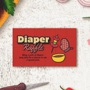 Cartão De Informações Churrasco de Bebê - Sorteio de Fraldas BBQ