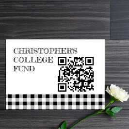 Cartão De Informações Churrasco de formatura Gingham Fundo Universitário