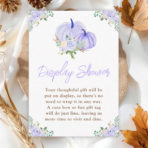 Cartão De Informações Chuva de Abóboras Roxas Florais Baby Shower