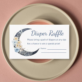 Cartão De Informações chuva de azul lua diaper rifa baby shower
