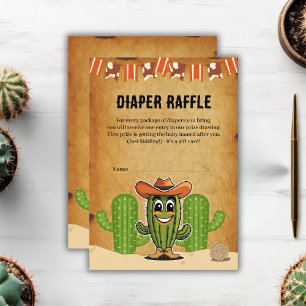 Cartão De Informações Chuva de Bebê Cowboy Little Cactie Cactus