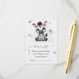 Cartão De Informações Chuva de bebê de zebra simples e fofa