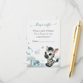 Cartão De Informações Chuva de bebê de zebra simples e fofa