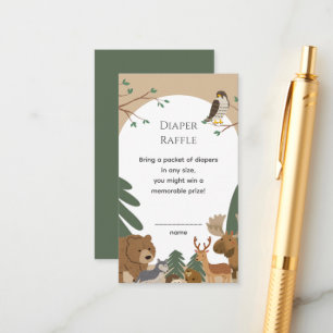 Cartão De Informações Chuva de Bebê Floresta Animais Boho Moderno