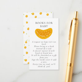 Cartão De Informações Chuva de Bebê Laranja Aquarela Minimalista