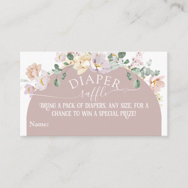 Cartão De Informações Chuva de bebê menina floral de primavera da flores (Frente)