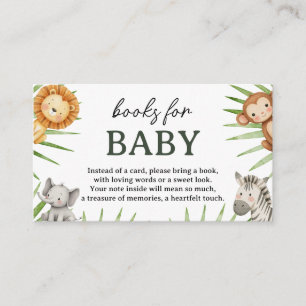 Cartão De Informações Chuva de Bebê Menino Animais Safari Wild One