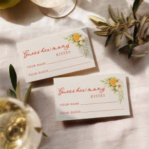 Cartão De Informações Chuva de Beijos Aperol no Chá de Noiva Bridal Game