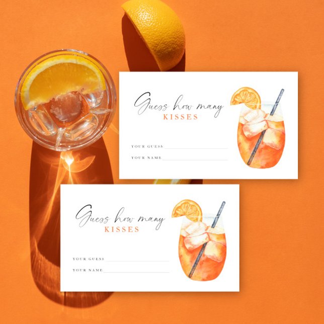 Cartão De Informações Chuva de beijos no chá de noiva Adivinhe quantos b (Criador carregado)