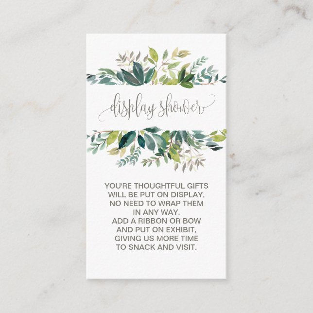 Cartão De Informações Chuva de Exposição de Folhagem (Frente)