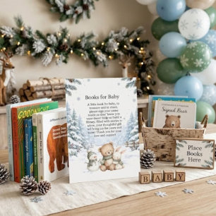 Cartão De Informações Chuva de Flocos de Neve no Baby Shower: É Frio Lá