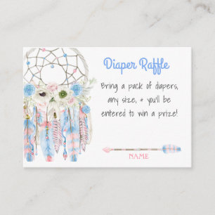 Cartão De Informações Chuva de Fraldas Boho Dream Catcher Baby Shower