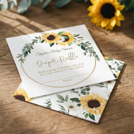 Cartão De Informações Chuva de Fraldas Chá de Bebê Girassol Enclosure