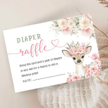 Chuva de Fraldas Oh Deer Baby Shower Rosa