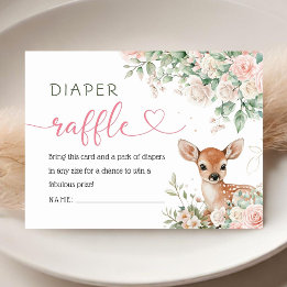 Cartão De Informações Chuva de Fraldas Oh Deer para Chá de Bebê