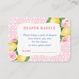 Cartão De Informações Chuva de Fraldas para Baby Shower de Bebê Menina c