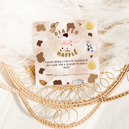 Cartão De Informações Chuva de Fraldas para Baby Shower Vaca Sagrada