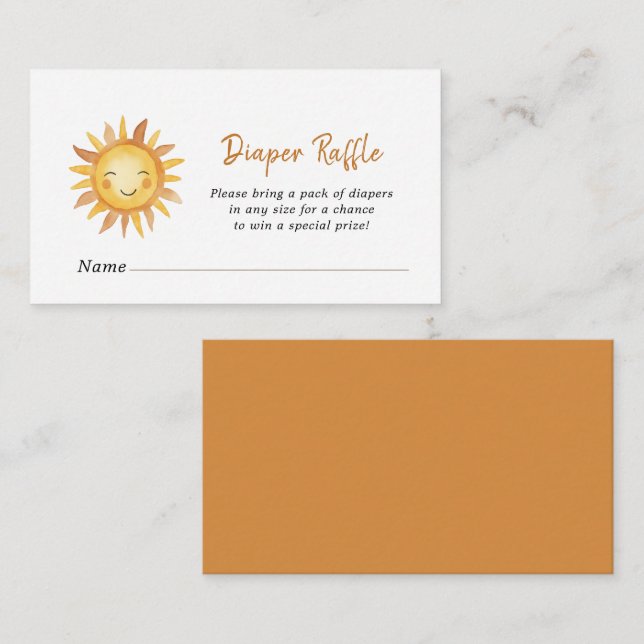 Cartão De Informações Chuva de fraldas para chá de bebê Boho Sunshine Ba (Frente/Verso)