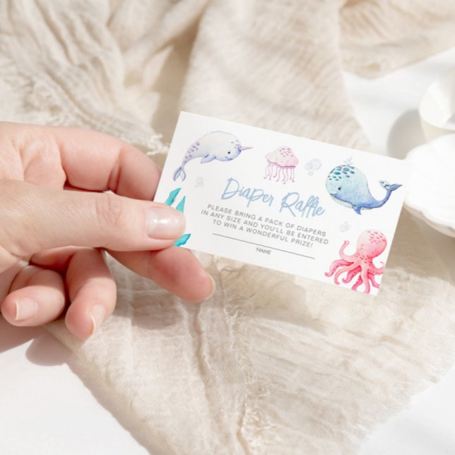 Cartão De Informações Chuva de fraldas para Chá de Bebê Náutico Sob o Ma (Criador carregado)