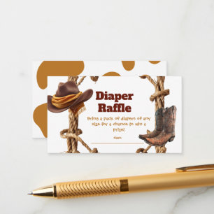 Cartão De Informações Chuva de Fraldas para Chá de Bebê Western Little C