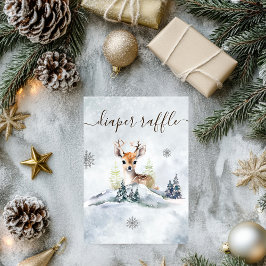 Cartão De Informações Chuva de Fraldas para Chás de Bebê de Bebê Veado F