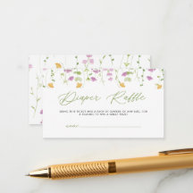 Chuva de Fraldas Watercolor Wildflowers Chã de Beb