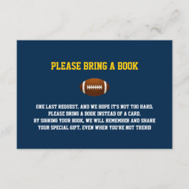 Cartão De Informações Chuva de FUTEBOL Azul Amarelo Traga um LIVRO para