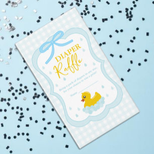 Cartão De Informações Chuva de Gotas Xadrez Baby Shower Rifas de Fraldas